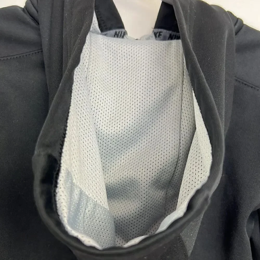 Nike Therma-fit black hooded full zip sweatshirt fleece lined EUC 2T